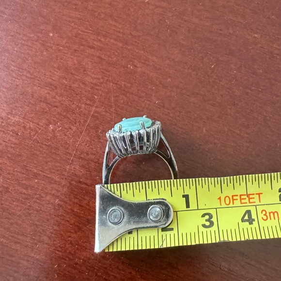 Adornia stamped sterling silver and emerald ring with natural diamonds - size 6 - Picture 9 of 11